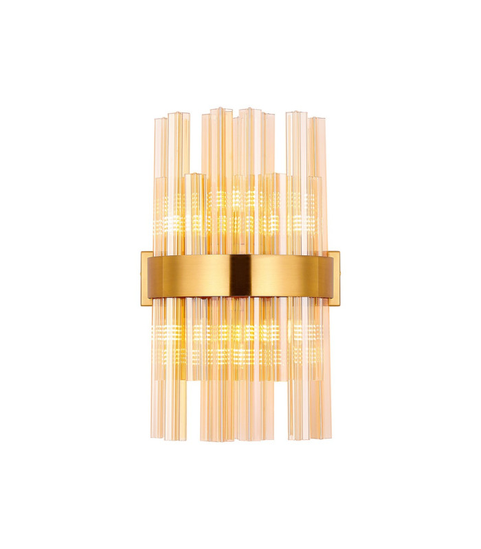 Lysander 6 Light G9 Wall Light Brass / Amber-1