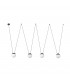 4 Light Grey Suspension Pendant, E27 - 1