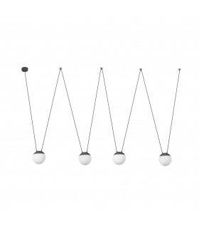 4 Light Grey Suspension Pendant, E27 - 1