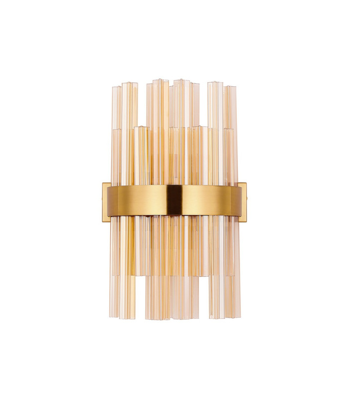 Lysander 6 Light G9 Wall Light Brass / Amber-4