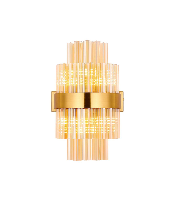 Lysander 6 Light G9 Wall Light Brass / Amber-5