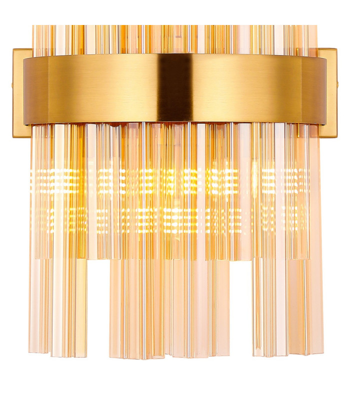 Lysander 6 Light G9 Wall Light Brass / Amber-6