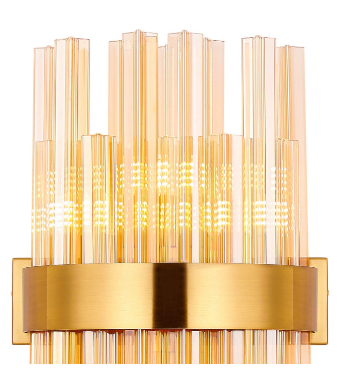 Lysander 6 Light G9 Wall Light Brass / Amber-7