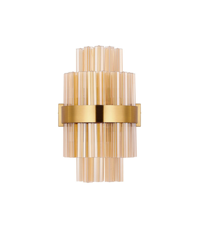 Lysander 6 Light G9 Wall Light Brass / Amber-8