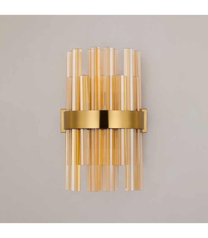 Lysander 6 Light G9 Wall Light Brass / Amber-9