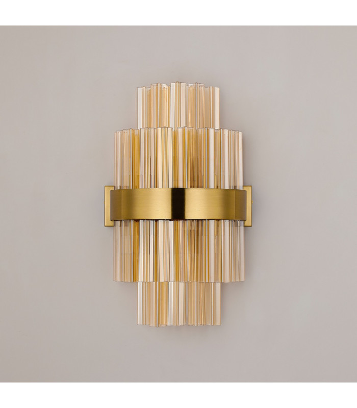 Lysander 6 Light G9 Wall Light Brass / Amber-11