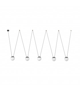 5 Light Grey Suspension Pendant, E27 - 1