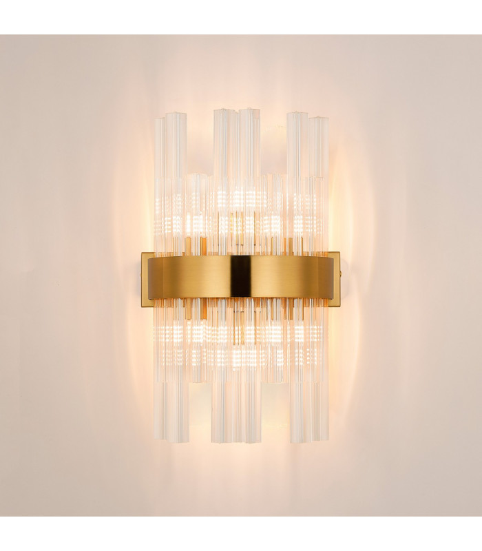 Lysander 6 Light G9 Wall Light Brass / Clear-3