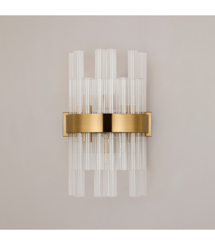 Lysander 6 Light G9 Wall Light Brass / Clear-9