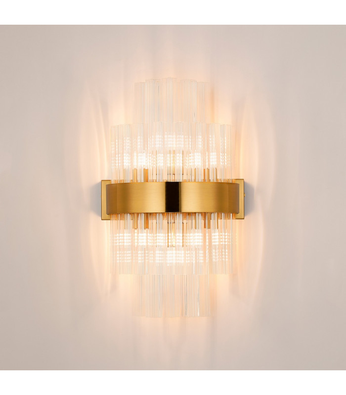 Lysander 6 Light G9 Wall Light Brass / Clear-10