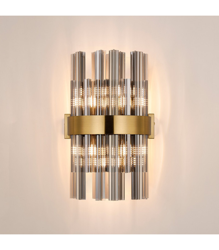 Lysander 6 Light G9 Wall Light Brass / Smoke-3