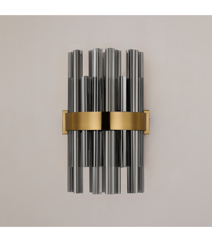 Lysander 6 Light G9 Wall Light Brass / Smoke-9