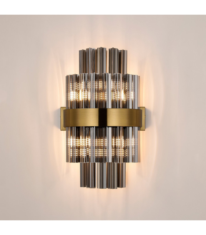 Lysander 6 Light G9 Wall Light Brass / Smoke-10