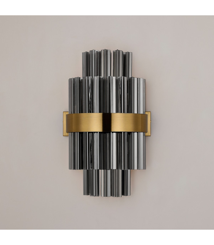 Lysander 6 Light G9 Wall Light Brass / Smoke-11