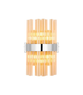 Lysander 6 Light G9 Wall Light Polished Nickel / Amber-1