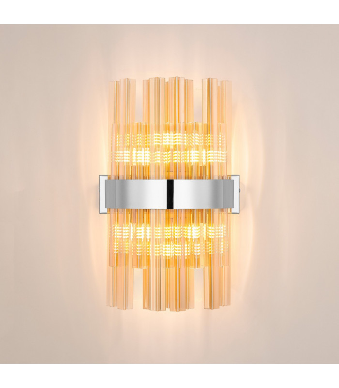 Lysander 6 Light G9 Wall Light Polished Nickel / Amber-3