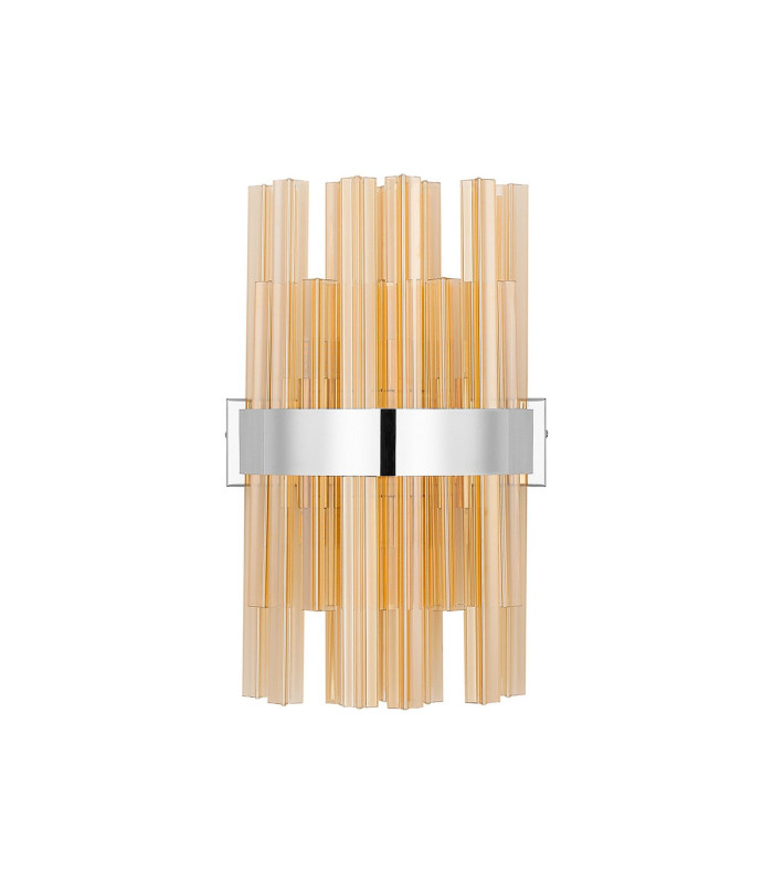 Lysander 6 Light G9 Wall Light Polished Nickel / Amber-4