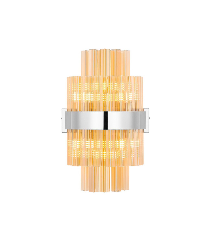 Lysander 6 Light G9 Wall Light Polished Nickel / Amber-5
