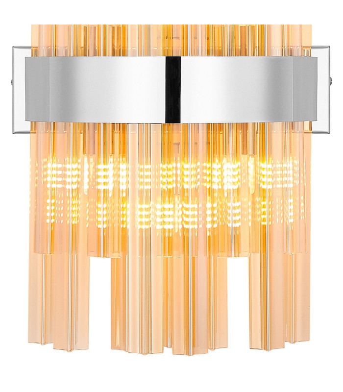 Lysander 6 Light G9 Wall Light Polished Nickel / Amber-6