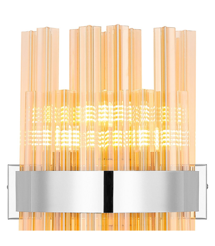 Lysander 6 Light G9 Wall Light Polished Nickel / Amber-7