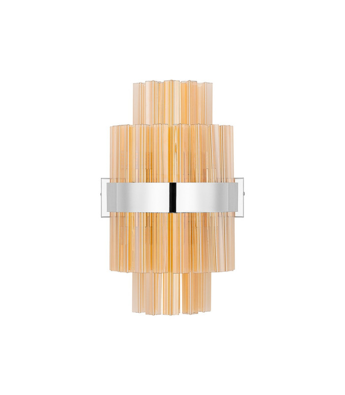 Lysander 6 Light G9 Wall Light Polished Nickel / Amber-8