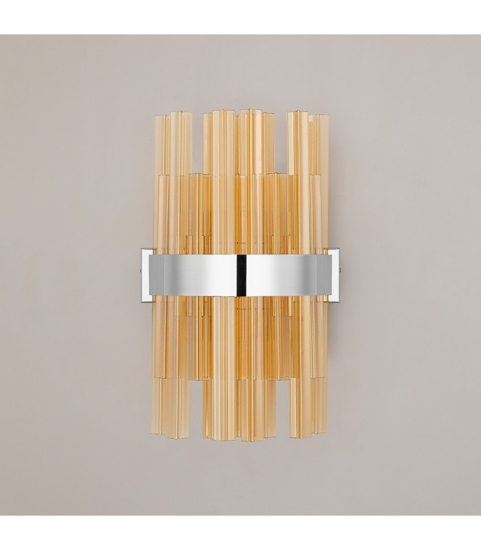 Lysander 6 Light G9 Wall Light Polished Nickel / Amber-9