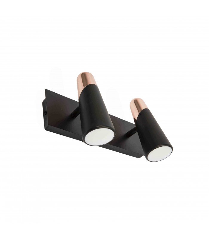 Led Black And Copper Wall Lamp 2 Light - 1