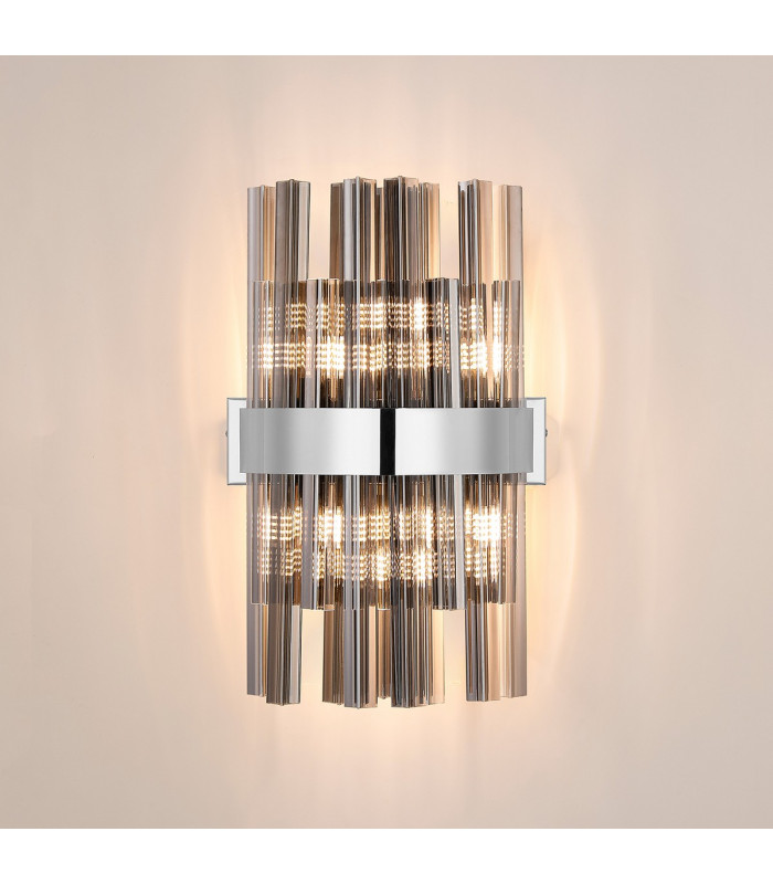 Lysander 6 Light G9 Wall Light Polished Nickel / Smoke-3