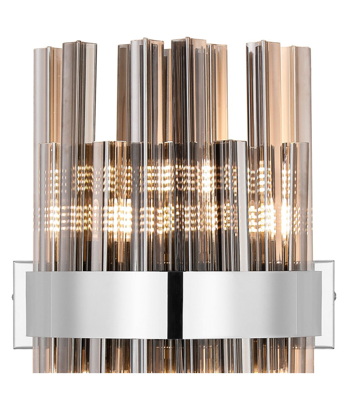 Lysander 6 Light G9 Wall Light Polished Nickel / Smoke-7