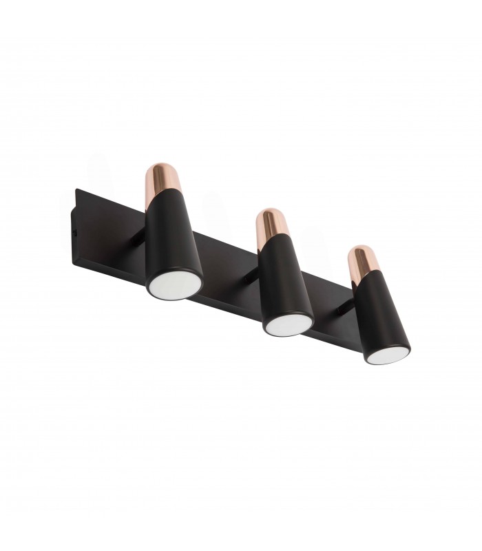 Led Black And Copper Wall Lamp 3 Light - 1