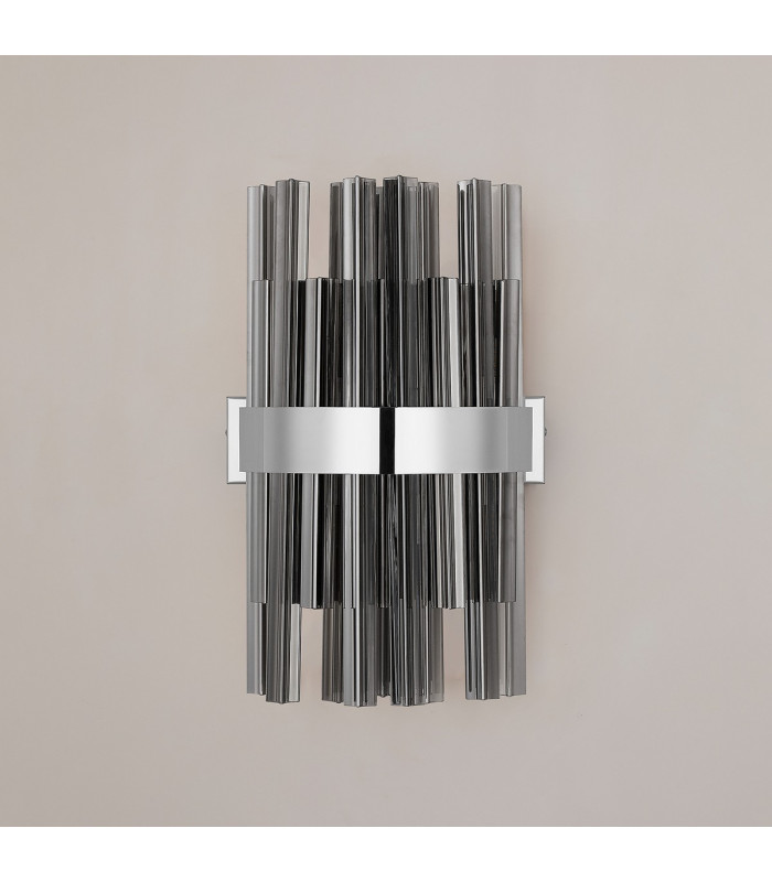 Lysander 6 Light G9 Wall Light Polished Nickel / Smoke-9