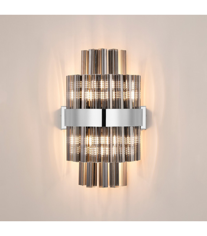 Lysander 6 Light G9 Wall Light Polished Nickel / Smoke-10