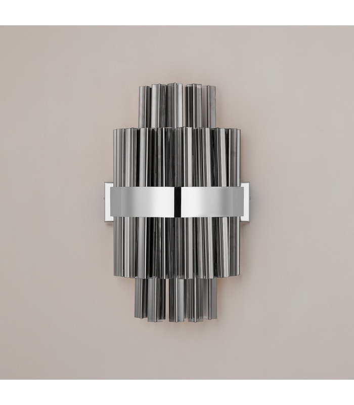 Lysander 6 Light G9 Wall Light Polished Nickel / Smoke-11