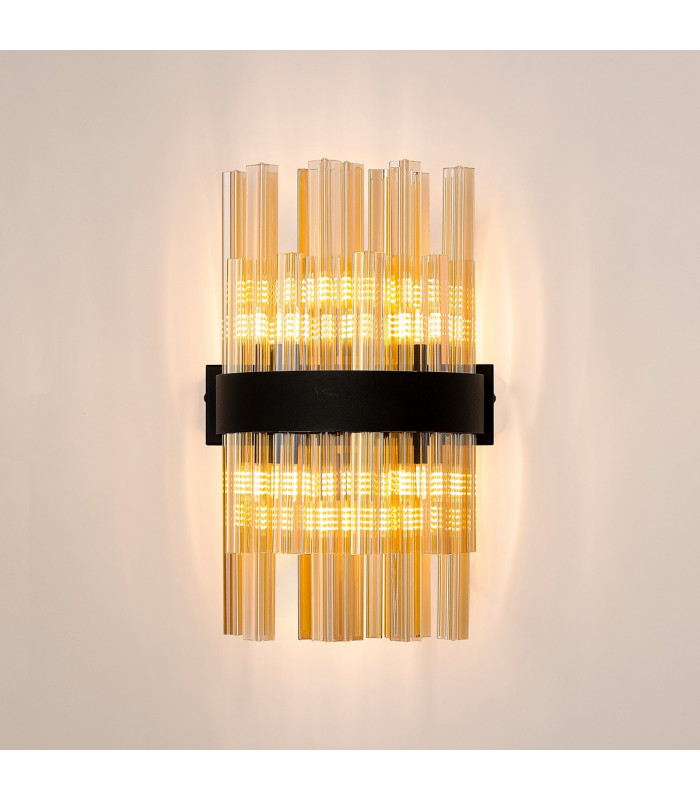 Lysander 6 Light G9 Wall Light Satin Black / Amber-3