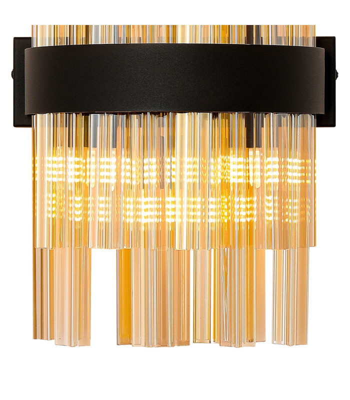 Lysander 6 Light G9 Wall Light Satin Black / Amber-6