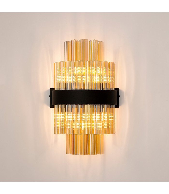 Lysander 6 Light G9 Wall Light Satin Black / Amber-10