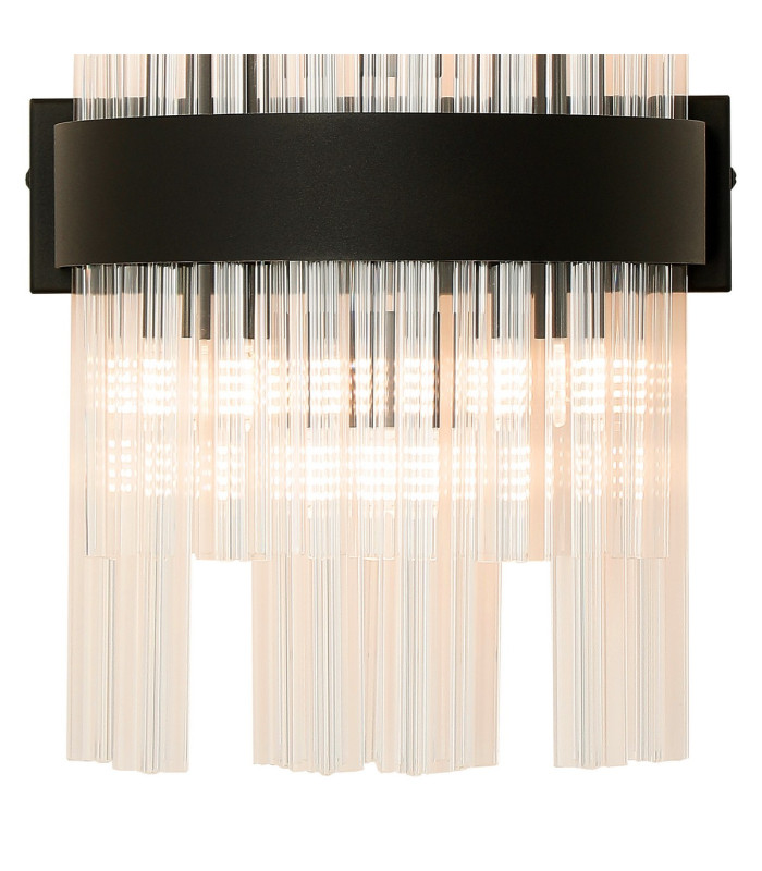 Lysander 6 Light G9 Wall Light Satin Black / Clear-6