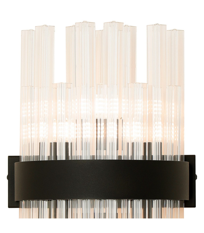 Lysander 6 Light G9 Wall Light Satin Black / Clear-7