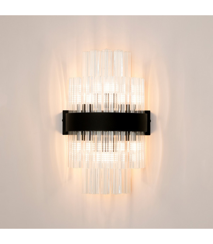 Lysander 6 Light G9 Wall Light Satin Black / Clear-10
