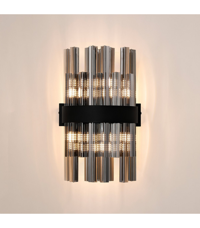 Lysander 6 Light G9 Wall Light Satin Black / Smoke-3