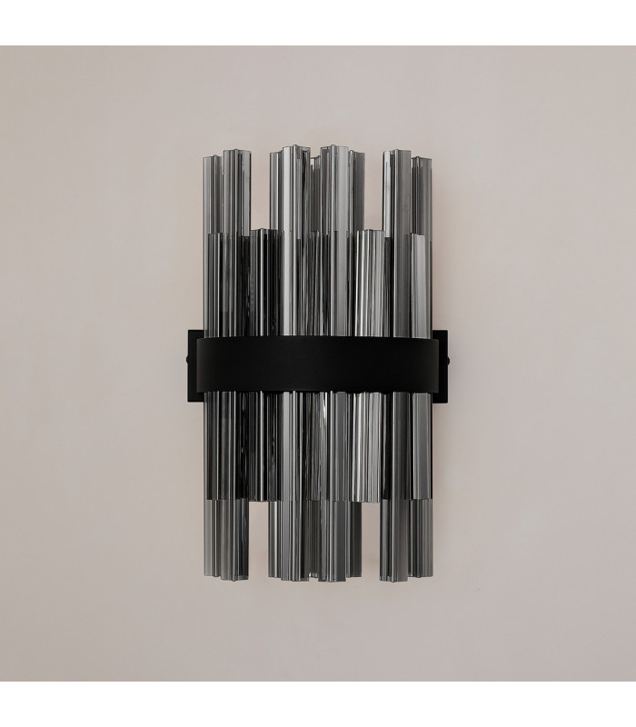 Lysander 6 Light G9 Wall Light Satin Black / Smoke-9