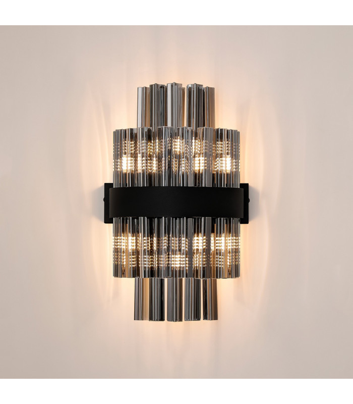 Lysander 6 Light G9 Wall Light Satin Black / Smoke-10