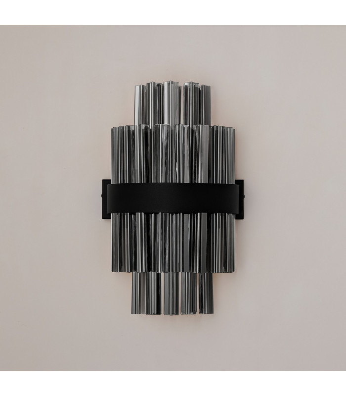 Lysander 6 Light G9 Wall Light Satin Black / Smoke-11