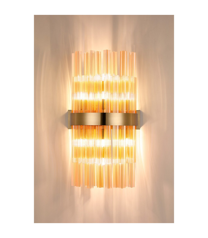 Lysander 8 Light G9 Wall Light Brass / Amber-3