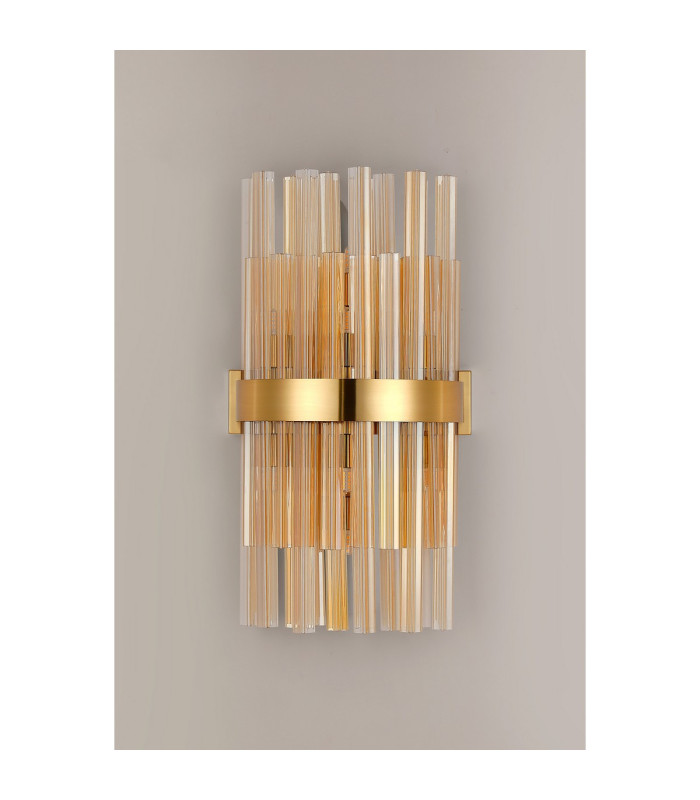 Lysander 8 Light G9 Wall Light Brass / Amber-9