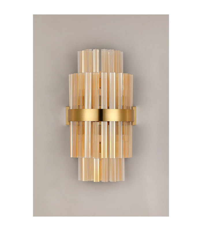 Lysander 8 Light G9 Wall Light Brass / Amber-11