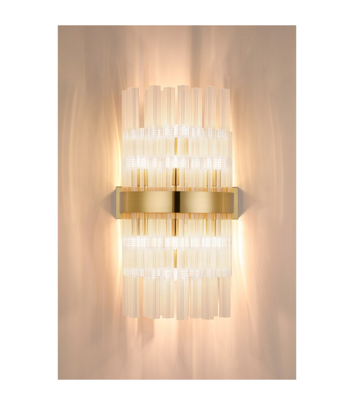 Lysander 8 Light G9 Wall Light Brass / Clear-3