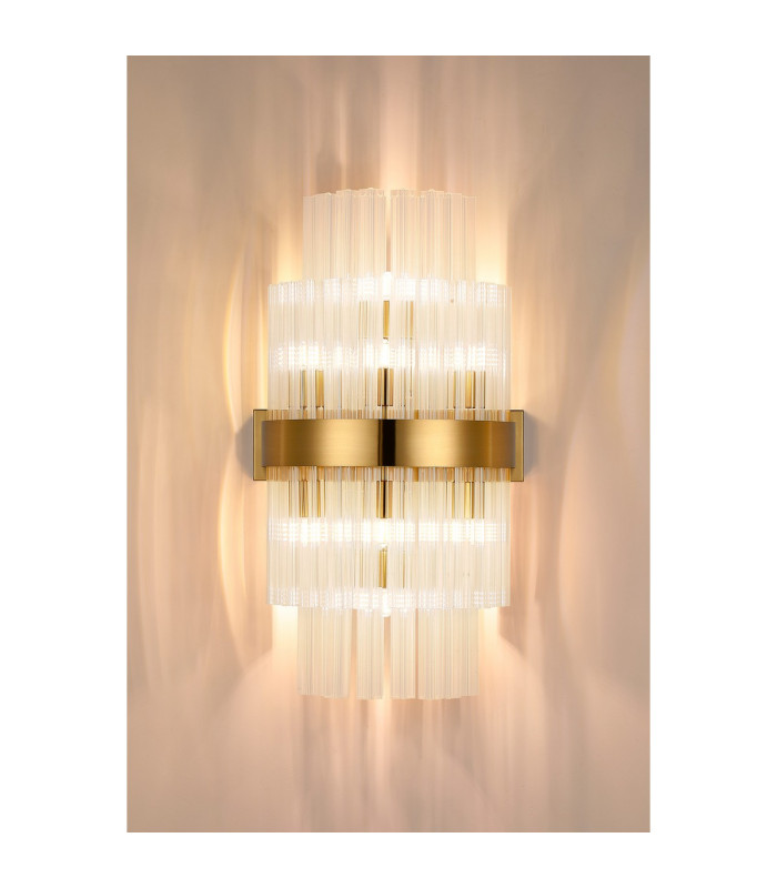 Lysander 8 Light G9 Wall Light Brass / Clear-10