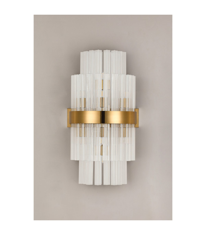 Lysander 8 Light G9 Wall Light Brass / Clear-11