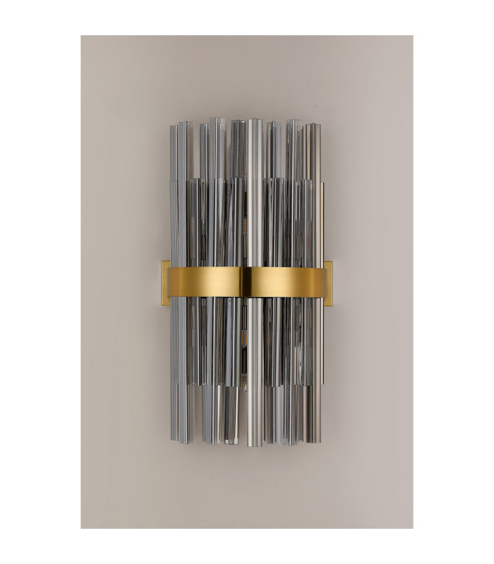 Lysander 8 Light G9 Wall Light Brass / Smoke-9